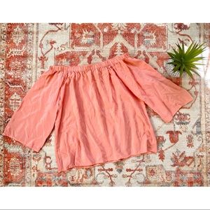* 100% SILK Boho Off-The-Shoulder Top *